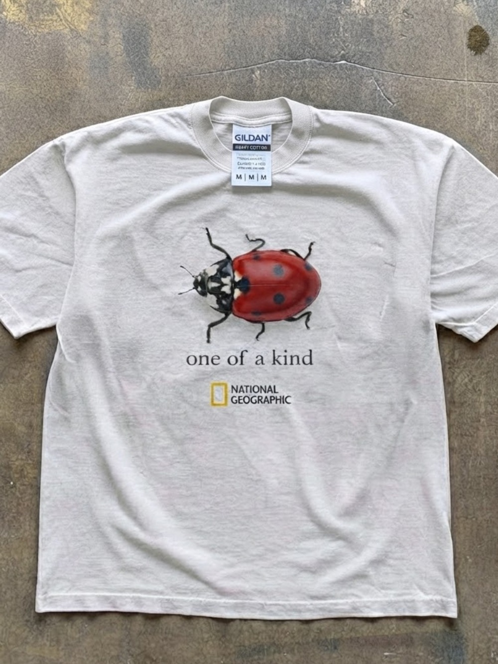 Gildan Unisex’s White "One of a Kind" Ladybug Tee